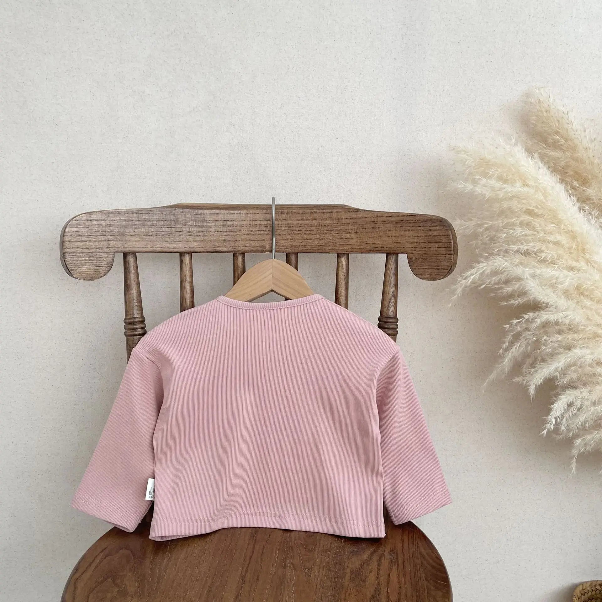 -ベビーカーディガン ニットジャケット フロントレース ピンク【mh0006351】 - mamahalo shop - カーディガン・パーカー -  べビー服 - 子供服 - 男の子 - 女の子