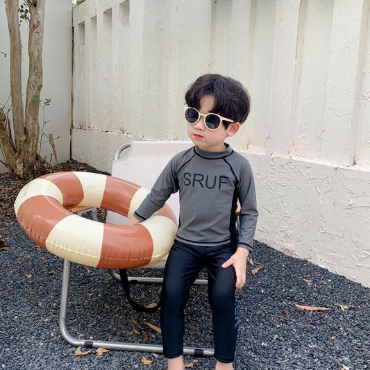 -キッズ 水着 長袖 長ズボン セパレート ラッシュガード スイムウェア 2カラー ボーイズ【mh0002222】 - mamahalo shop - ベビー用水着 -  べビー服 - 子供服 - 男の子 - 女の子