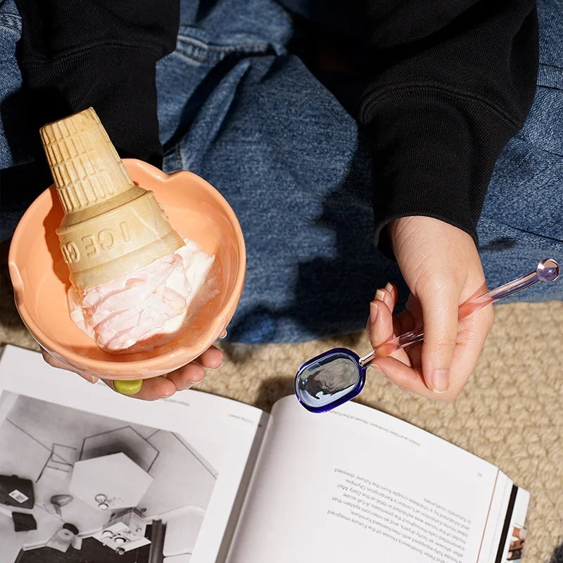 -ガラス スプーン デザート アイス コーヒー 食器 アイスクリーム ティー カトラリー マドラー【mh0001384】 - mamahalo shop - カトラリー -  べビー服 - 子供服 - 男の子 - 女の子