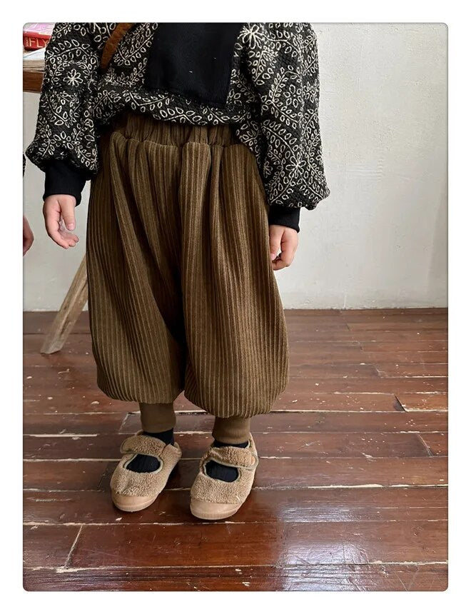 -キッズパンツ コーデュロイジョガーパンツ カーキ ブラック コーヒー 3カラー ボーイズ 男の子 子供服 - mamahalo shop - ロングパンツ・スウェットパンツ -  べビー服 - 子供服 - 男の子 - 女の子