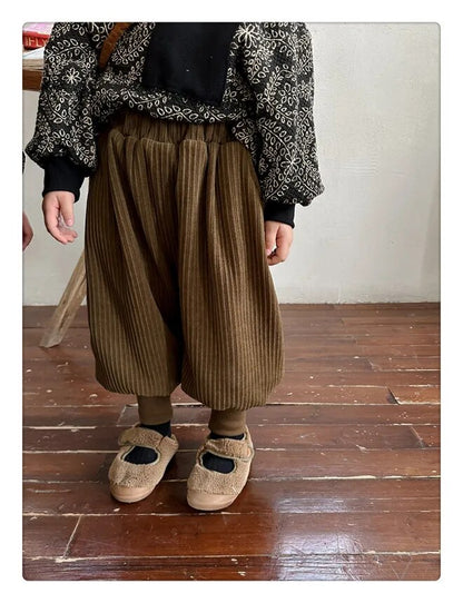 -キッズパンツ コーデュロイジョガーパンツ カーキ ブラック コーヒー 3カラー ボーイズ 男の子 子供服 - mamahalo shop - ロングパンツ・スウェットパンツ -  べビー服 - 子供服 - 男の子 - 女の子