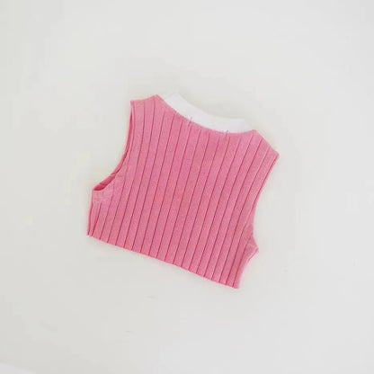 -ベビーキッズトップス タンクトップ ショートトップス レターロゴプリント 2カラー【mh0005851】 - mamahalo shop - タンクトップ・キャミソール・ノースリーブトップス -  べビー服 - 子供服 - 男の子 - 女の子