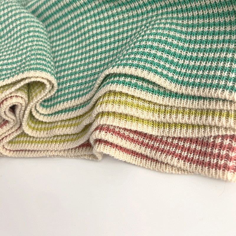 -キッズ ボーダー サマーニット キャミソール トップス レッド グリーン イエロー ユニセックス - mamahalo shop - タンクトップ・キャミソール・ノースリーブトップス -  べビー服 - 子供服 - 男の子 - 女の子