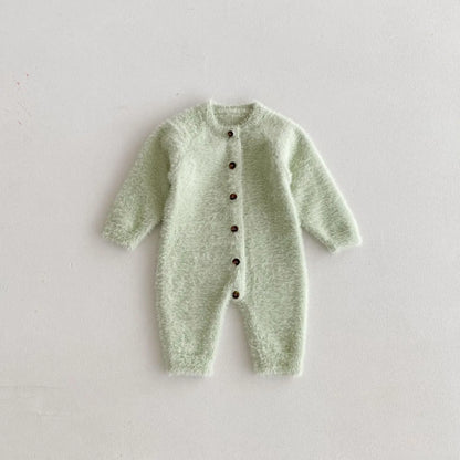 -ベビージャンプスーツ ソフトファー長袖ロンパース 3カラー - mamahalo shop - 長袖ジャンプスーツ -  べビー服 - 子供服 - 男の子 - 女の子