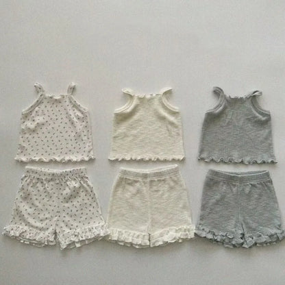 -ベビーパンツ ショートレギンス フリル フラワー花柄プリント/無地 3カラー【mh0005897】 - mamahalo shop - ハーフパンツ・ショートパンツ -  べビー服 - 子供服 - 男の子 - 女の子