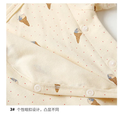 -ベビーロンパース/パンツ 半袖肌着  ボディシャツ アイスクリームプリント柄【mh0005532】 - mamahalo shop - 半袖ロンパース -  べビー服 - 子供服 - 男の子 - 女の子