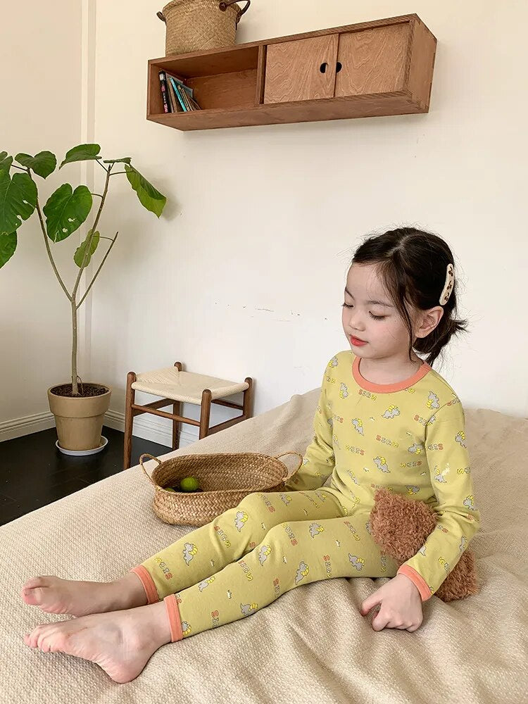 -キッズ 長袖パジャマセット トップス パンツ セットアップ 2点セット ルームウェア ユニセックス 男の子 女の子 子供服 - mamahalo shop - 長袖パジャマ -  べビー服 - 子供服 - 男の子 - 女の子