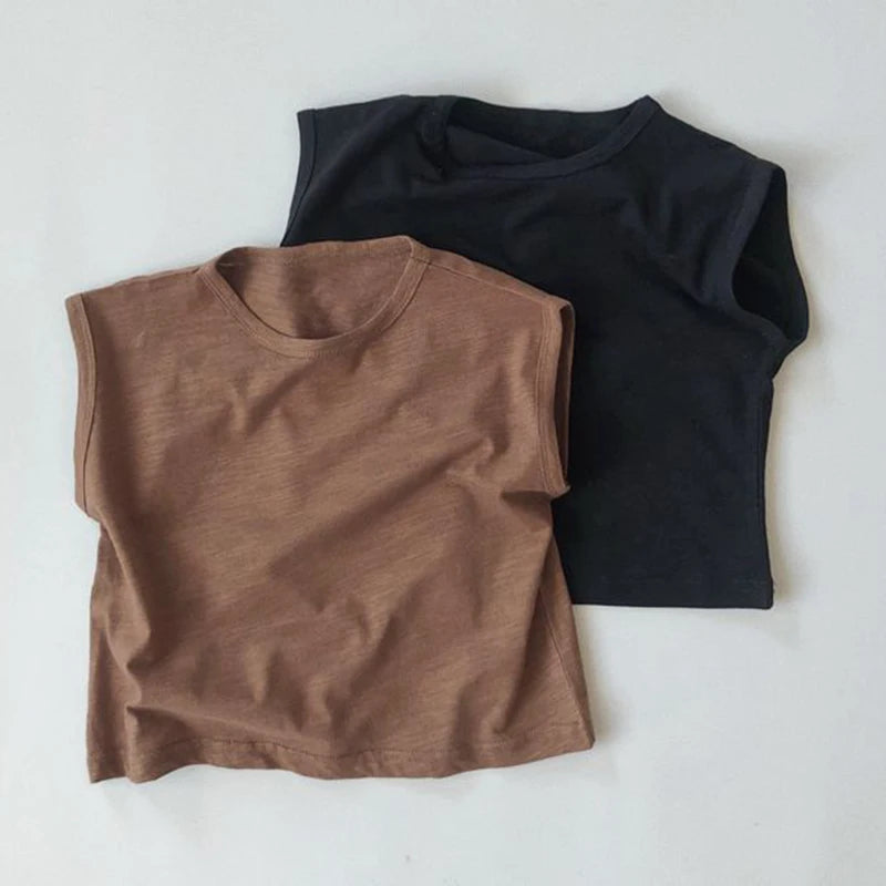 -キッズ シンプル ノースリーブ トップス タンクトップ【mh0000759】 - mamahalo shop - タンクトップ・キャミソール・ノースリーブトップス -  べビー服 - 子供服 - 男の子 - 女の子