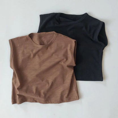 -キッズ シンプル ノースリーブ トップス タンクトップ【mh0000759】 - mamahalo shop - タンクトップ・キャミソール・ノースリーブトップス -  べビー服 - 子供服 - 男の子 - 女の子