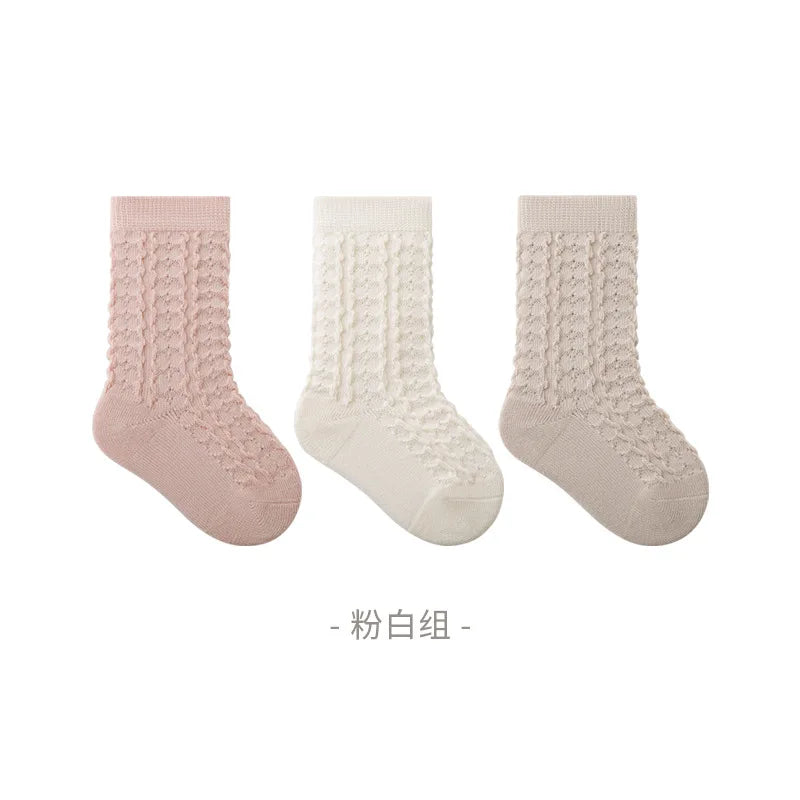 -ベビーキッズソックス 靴下3足セット シンプルベーシック【mh0007177】 - mamahalo shop - ベビー用靴下・タイツ -  べビー服 - 子供服 - 男の子 - 女の子