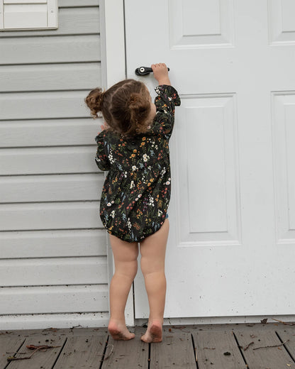 -ベビーキッズジュニア フラワー花柄 長袖ワンピース 長袖ロンパース ケーブルニットカーディガンジャケット ニットポロシャツ ロングパンツ お出かけ リンクコーデ 兄弟姉妹 お揃いコーデ - mamahalo shop - 長袖ロンパース -  べビー服 - 子供服 - 男の子 - 女の子