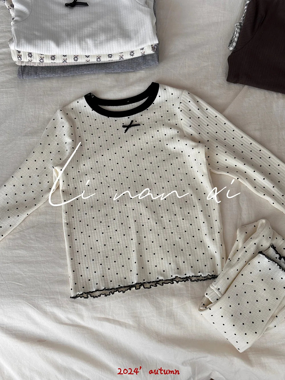 -キッズジュニアパジャマセット 長袖Tシャツ+ロングパンツ ガーリースタイル - mamahalo shop - 長袖パジャマ -  べビー服 - 子供服 - 男の子 - 女の子