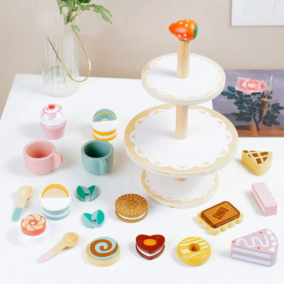 -☺︎ ベビーキッズ ウッドトイ おままごと アイスクリーム ティーパーティ 木製玩具 - mamahalo shop - Toy (おもちゃ・木製玩具）etc. -  べビー服 - 子供服 - 男の子 - 女の子