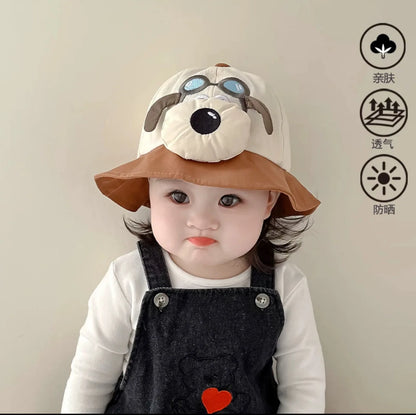 -ベビー帽子キャップ 犬 ドッグ ワンポイント 野球帽 サマーハット【mh0005168】 - mamahalo shop - ベビー用帽子 -  べビー服 - 子供服 - 男の子 - 女の子