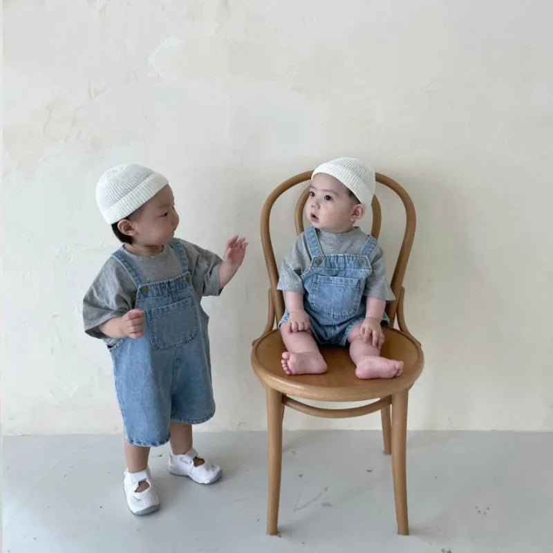 -ベビーオーバーオール デニム サロペット ジャンプスーツ【mh0005283】 - mamahalo shop - サロペットパンツ・サスペンダーパンツ -  べビー服 - 子供服 - 男の子 - 女の子