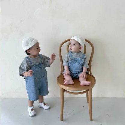-ベビーオーバーオール デニム サロペット ジャンプスーツ【mh0005283】 - mamahalo shop - サロペットパンツ・サスペンダーパンツ -  べビー服 - 子供服 - 男の子 - 女の子
