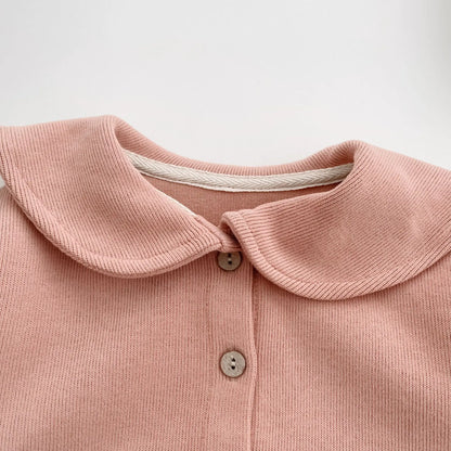 -ベビーカーディガン ニットジャケット お絵描き 猫 家 パッチワーク ビッグラペルカラー ピンク【mh0006355】 - mamahalo shop - カーディガン・パーカー -  べビー服 - 子供服 - 男の子 - 女の子