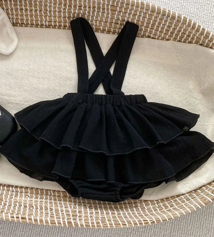 -ベビーパンツ サスペンダースカートブルマ ケーキスカート ブラック/ホワイト/2カラー - mamahalo shop - ブルマパンツ -  べビー服 - 子供服 - 男の子 - 女の子