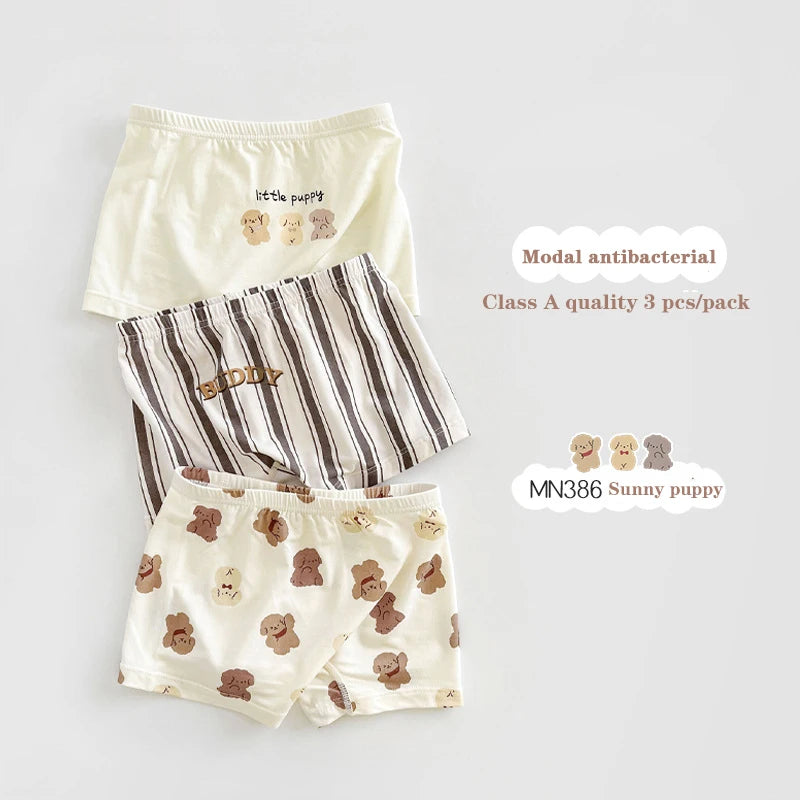 -キッズショーツ 男の子/女の子下着 ボーイズ/ガールズアンダーウェア 3枚セット ボクサーブリーフ【mh0005806】 - mamahalo shop - 幼児用下着 -  べビー服 - 子供服 - 男の子 - 女の子