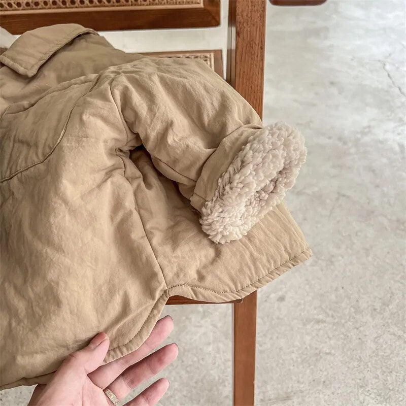 -キッズ 裏ボアフリース ジャケット コート アウター - mamahalo shop - ショートコート・ジャケット・ジャンパー -  べビー服 - 子供服 - 男の子 - 女の子