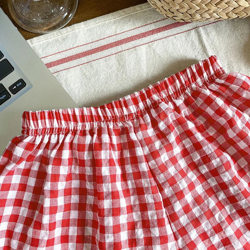 -キッズパンツ ギンガムチェック ショートパンツ 6カラー - mamahalo shop - ハーフパンツ・ショートパンツ -  べビー服 - 子供服 - 男の子 - 女の子