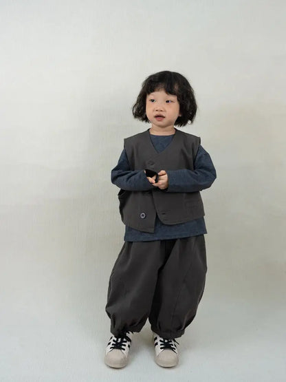 -キッズパンツ ワイドルーズバルーンハーレムパンツ 2カラー【mh0007234】 - mamahalo shop - ロングパンツ・スウェットパンツ -  べビー服 - 子供服 - 男の子 - 女の子