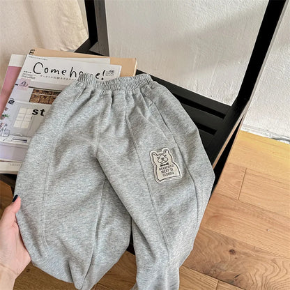 -キッズパンツ スウェットロングパンツ ルーズパンツ ライトグレー/ダークグレー/2カラー - mamahalo shop - ロングパンツ・スウェットパンツ -  べビー服 - 子供服 - 男の子 - 女の子