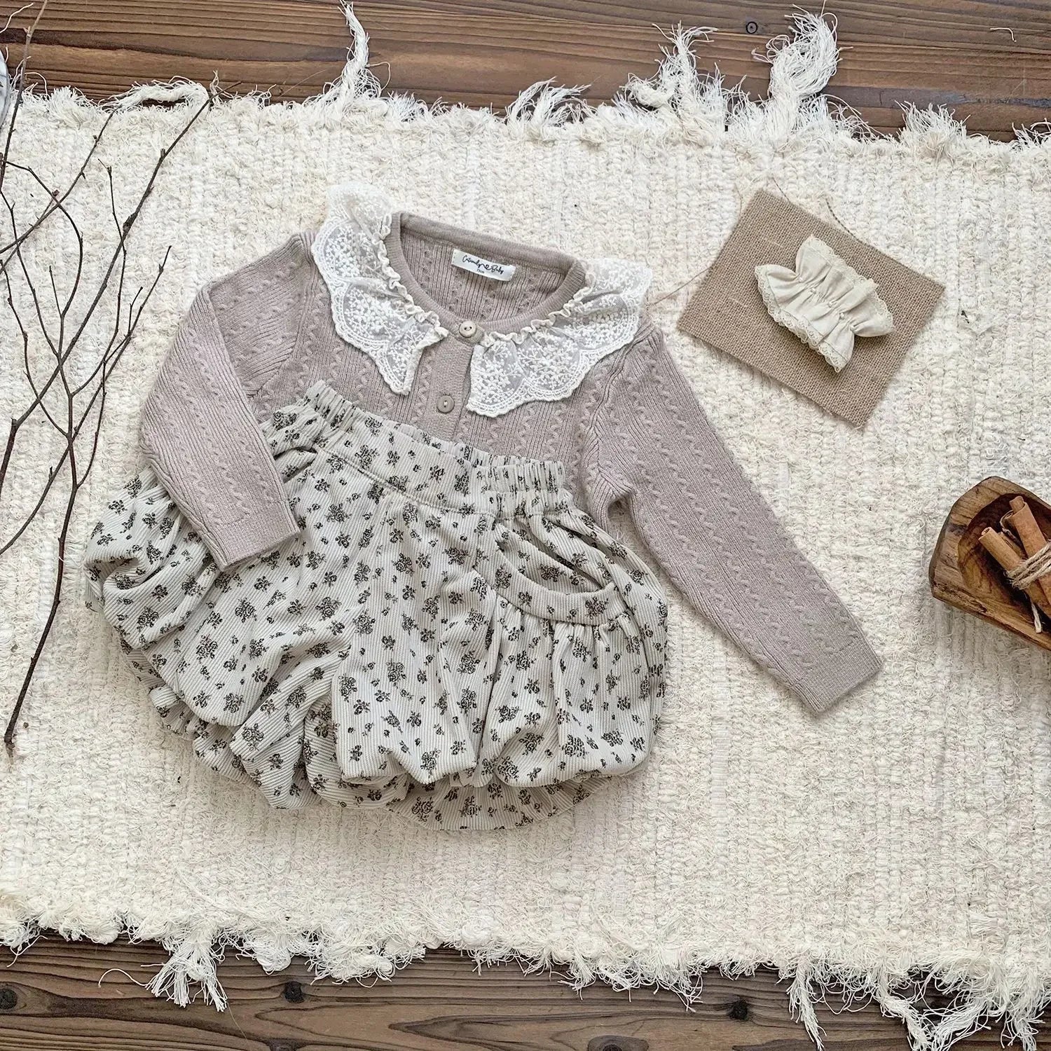 -ベビーキッズパンツ 無地/フラワープリントショートバルーンパンツ - mamahalo shop - ハーフパンツ・ショートパンツ -  べビー服 - 子供服 - 男の子 - 女の子