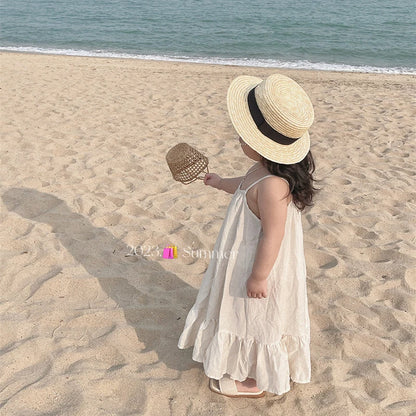 -キッズワンピース キャミワンピ キャミソールサマードレス 2カラー【mh0006249】 - mamahalo shop - ノースリーブワンピース -  べビー服 - 子供服 - 男の子 - 女の子