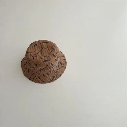 -キッズ帽子 バケットハット バケハ スマイルプリント 4カラー【mh0005922】 - mamahalo shop - ベビー用帽子 -  べビー服 - 子供服 - 男の子 - 女の子