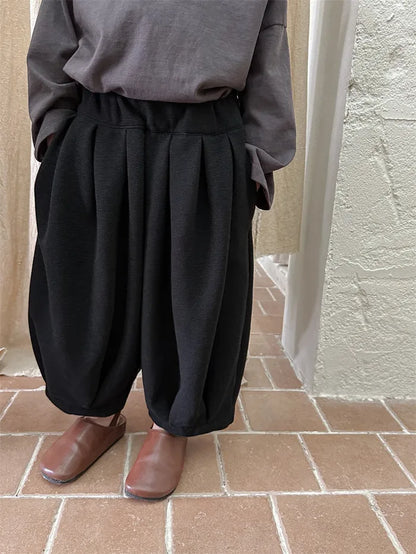 -キッズパンツ ルーズタックパンツ ランタンパンツ 3カラー - mamahalo shop - ロングパンツ・スウェットパンツ -  べビー服 - 子供服 - 男の子 - 女の子