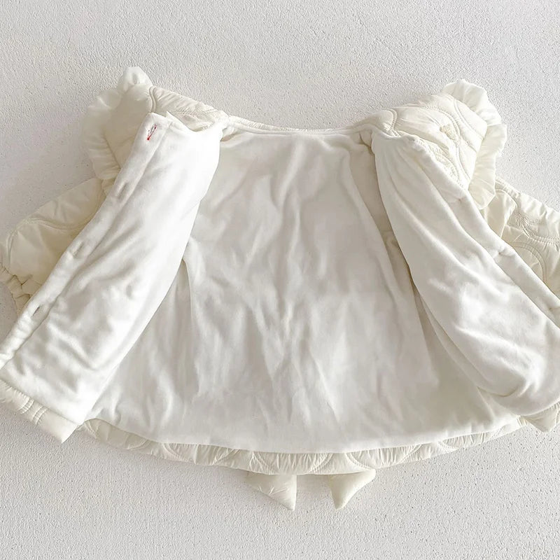 -ベビーアウター キルティングコート ビッグカラージャケット バックリボン うさぎバニー刺繍 - mamahalo shop - ショートコート・ジャケット・ジャンパー -  べビー服 - 子供服 - 男の子 - 女の子