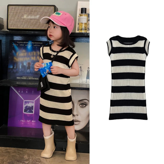 -キッズワンピース ボーダー ノースリーブタイトワンピース【mh0006119】 - mamahalo shop - ノースリーブワンピース -  べビー服 - 子供服 - 男の子 - 女の子