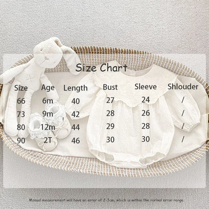 -☺︎ ベビーロンパース キッズワンピース 刺繍レース 長袖ドレス リンクコーデ 姉妹お揃い お出かけ ベージュ - mamahalo shop - 長袖ロンパース -  べビー服 - 子供服 - 男の子 - 女の子