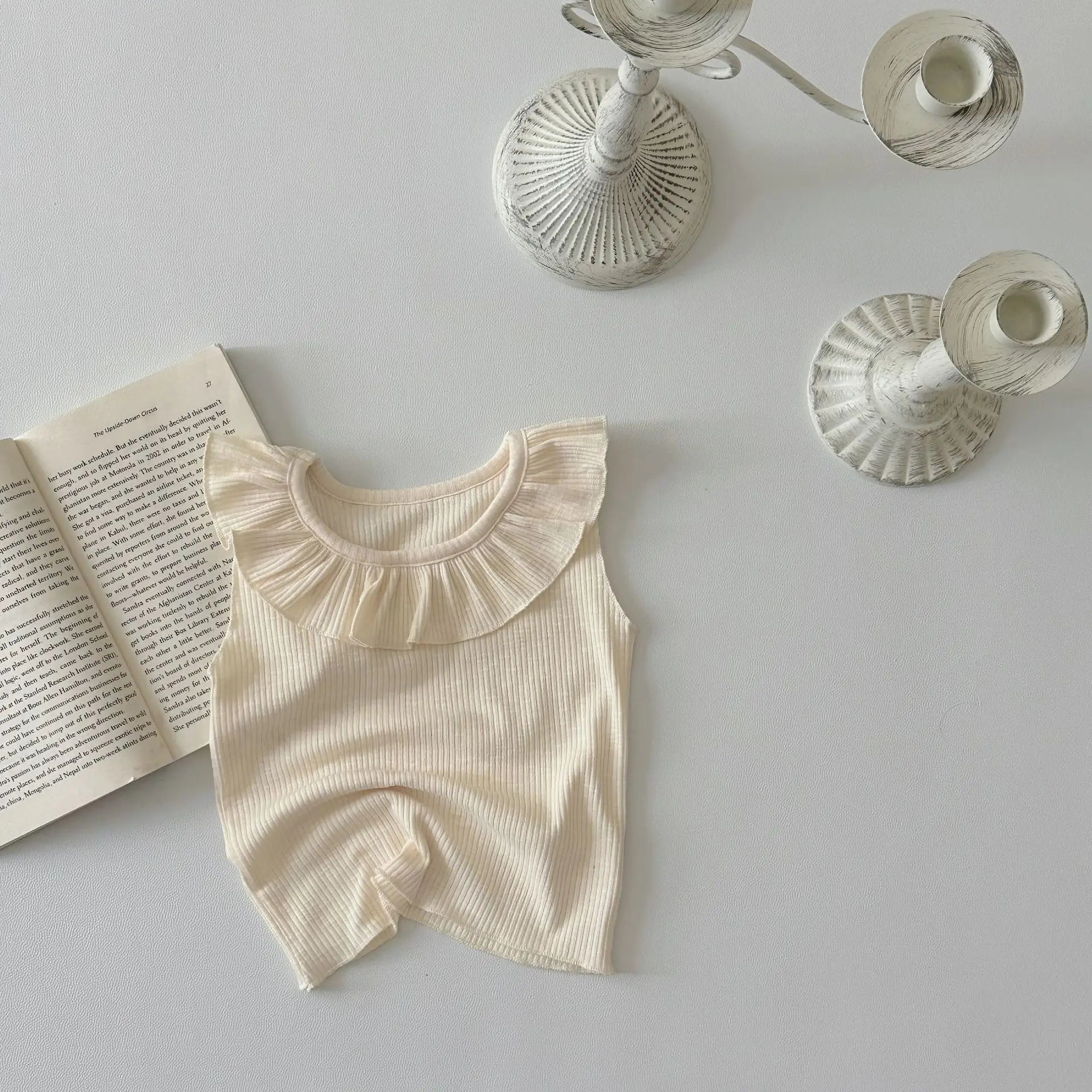 -ベビートップス ロータス サークル襟 ノースリーブTシャツ 3カラー【mh0006296】 - mamahalo shop - タンクトップ・キャミソール・ノースリーブトップス -  べビー服 - 子供服 - 男の子 - 女の子