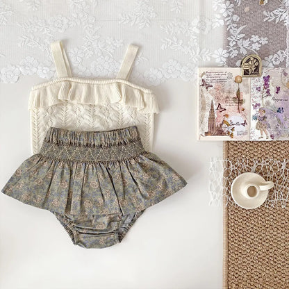 -ベビーキッズトップス ニット キャミソール フリル 2カラー - mamahalo shop - タンクトップ・キャミソール・ノースリーブトップス -  べビー服 - 子供服 - 男の子 - 女の子