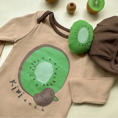 -ベビーロンパース 帽子セット キウイ 長袖ボディスーツ コスチューム【mh0004644】 - mamahalo shop - 長袖ロンパース -  べビー服 - 子供服 - 男の子 - 女の子