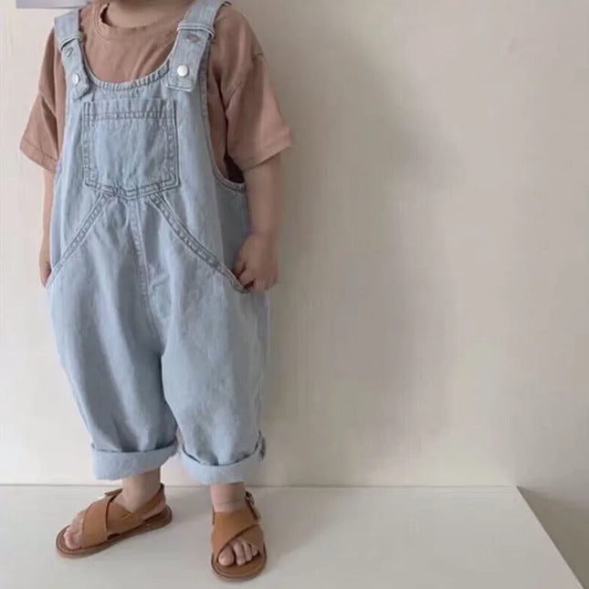 キッズパンツ オーバーオール デニムサロペット サスペンダーパンツ - mamahalo shop - オーバーオール - ベビー服 - 子供服 - 男の子 - 女の子