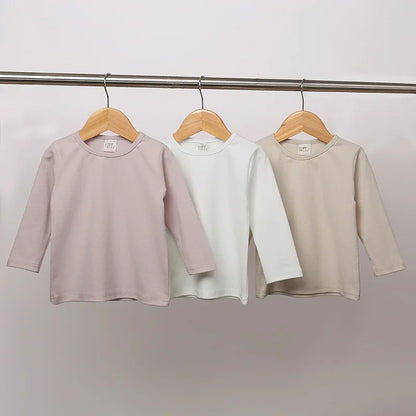 -ベビートップス 長袖Tシャツ 無地シンプルベーシック 3カラー - mamahalo shop - 長袖Tシャツ -  べビー服 - 子供服 - 男の子 - 女の子