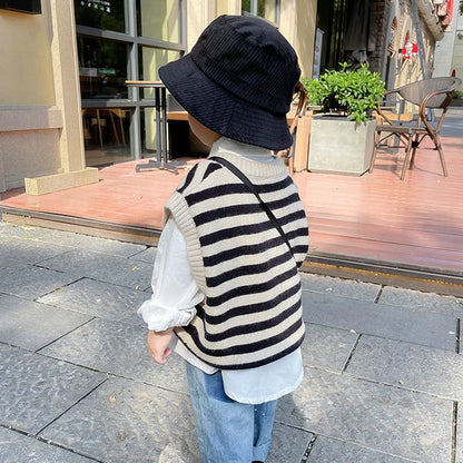 -キッズベスト ニットベスト ボーダー ルーズ - mamahalo shop - ベスト -  べビー服 - 子供服 - 男の子 - 女の子