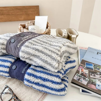 -キッズ フリースジャケット アウター ショートコート ボーダー グレー ブルー 2カラー ユニセックス 男の子 女の子 子供服 - mamahalo shop - ショートコート・ジャケット・ジャンパー -  べビー服 - 子供服 - 男の子 - 女の子