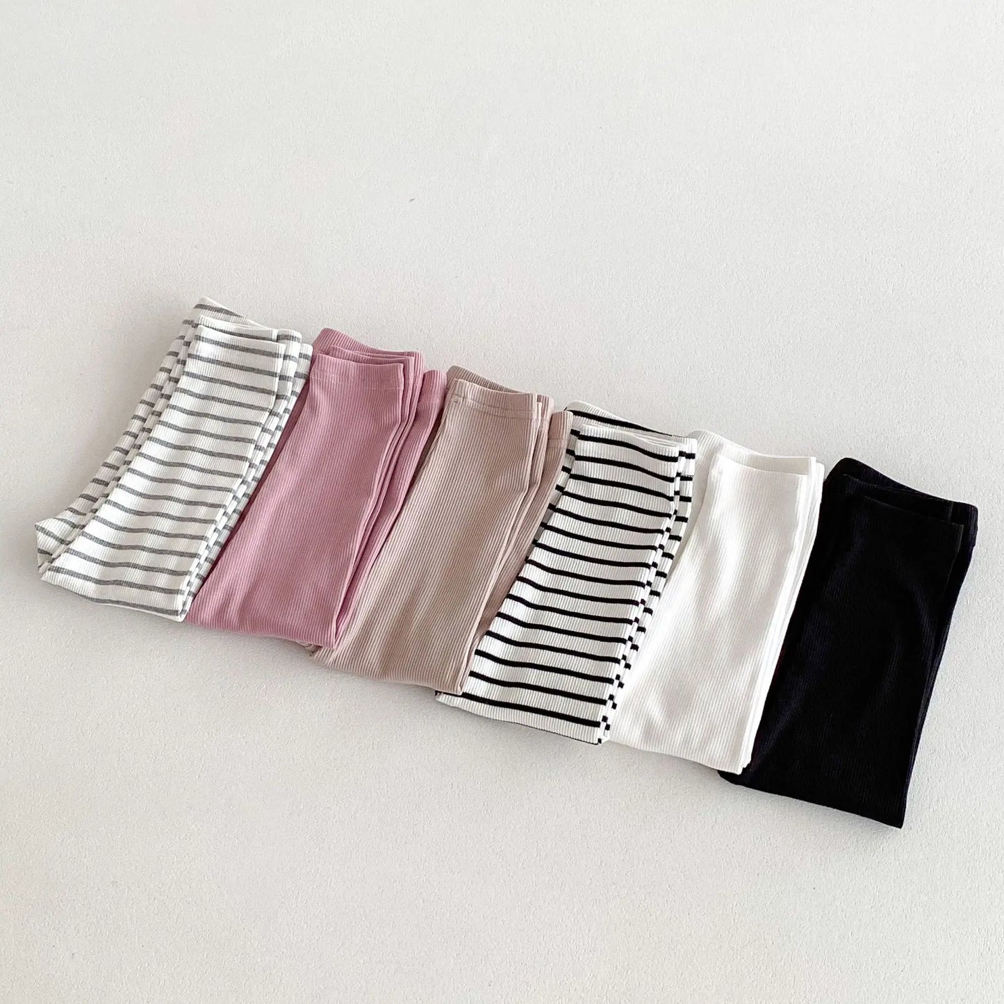 -キッズパンツ レギンスパンツ シンプルベーシック スパッツ 無地/ボーダー【mh0006398】 - mamahalo shop - レギンスパンツ -  べビー服 - 子供服 - 男の子 - 女の子