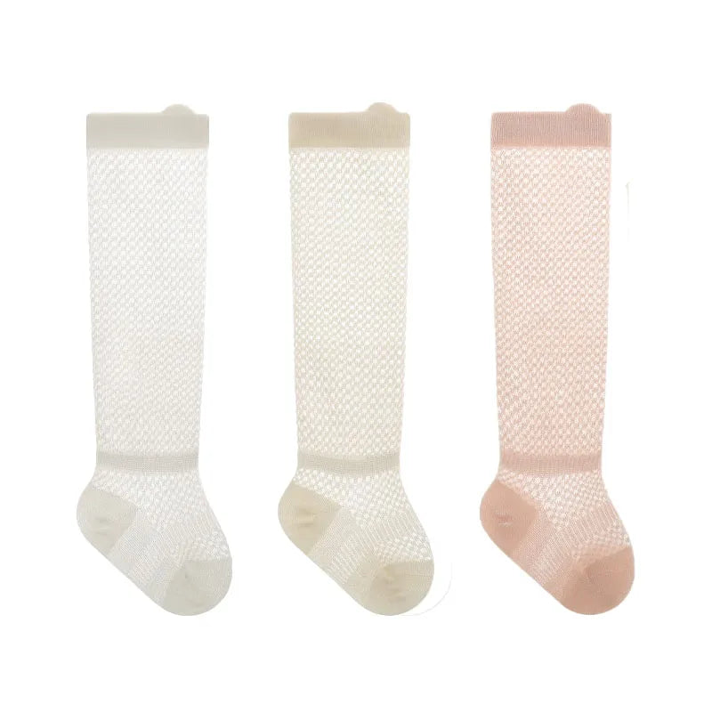 -ベビーソックス 靴下3足セット メッシュハイソックス【mh0004657】 - mamahalo shop - ベビー用靴下・タイツ -  べビー服 - 子供服 - 男の子 - 女の子
