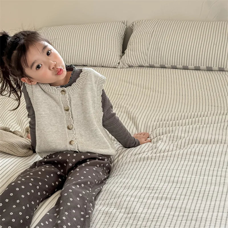 -キッズベスト ニットノースリーブトップス 2カラー - mamahalo shop - ベスト -  べビー服 - 子供服 - 男の子 - 女の子