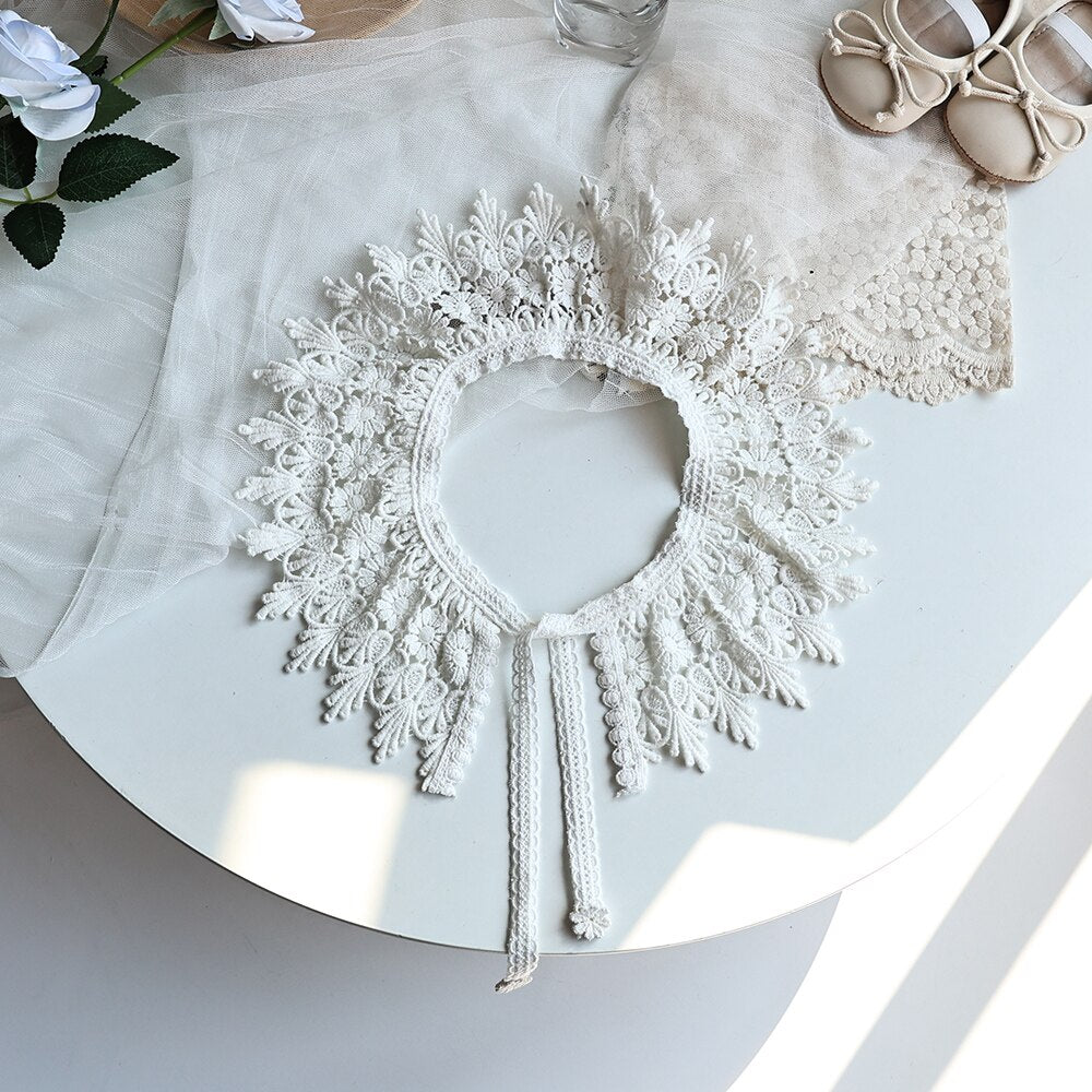 -ベビー キッズ レース つけ襟 付け襟 アタッチメント カラー 5デザイン ベージュ ガールズ - mamahalo shop - ショール -  べビー服 - 子供服 - 男の子 - 女の子