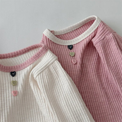 -ベビートップス 長袖Tシャツ シンプルベーシック バイカラー 2カラー【mh0006389】 - mamahalo shop - 長袖Tシャツ -  べビー服 - 子供服 - 男の子 - 女の子