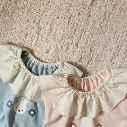 -ベビーロンパース サークル襟 半袖ボディスーツ うさぎミッフィー 2カラー【mh0006311】 - mamahalo shop - 半袖ロンパース -  べビー服 - 子供服 - 男の子 - 女の子