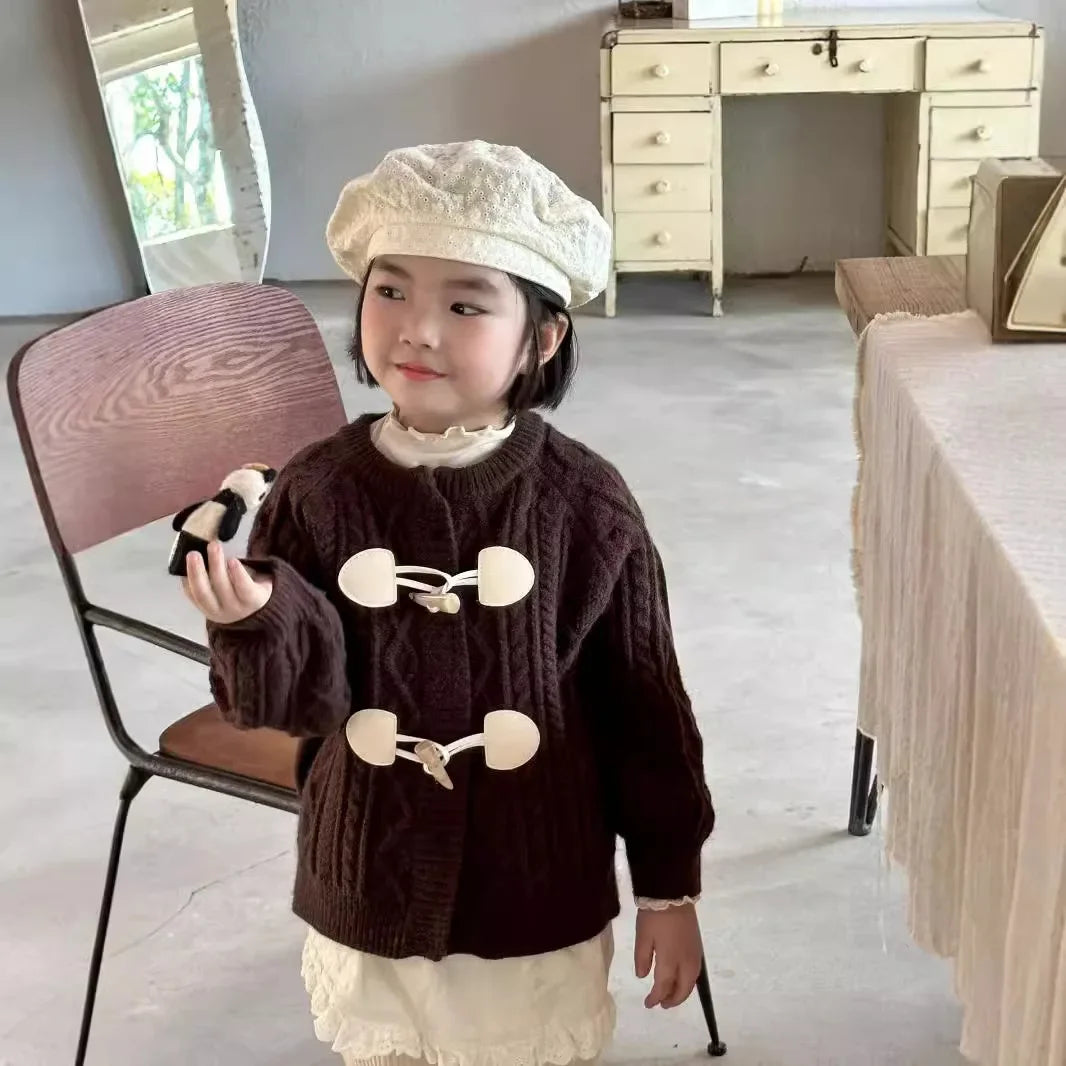 -キッズカーディガン ダッフルトグルボタンニットジャケット 2カラー【mh0007269】 - mamahalo shop - カーディガン・パーカー -  べビー服 - 子供服 - 男の子 - 女の子