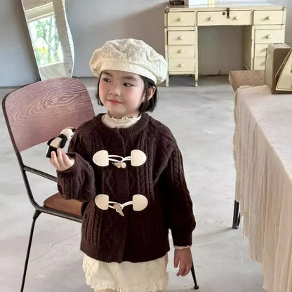 -キッズカーディガン ダッフルトグルボタンニットジャケット 2カラー【mh0007269】 - mamahalo shop - カーディガン・パーカー -  べビー服 - 子供服 - 男の子 - 女の子