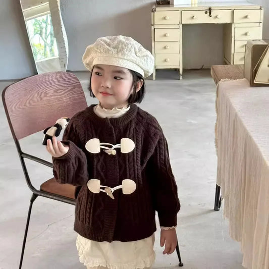 -キッズカーディガン ダッフルトグルボタンニットジャケット 2カラー【mh0007269】 - mamahalo shop - カーディガン・パーカー -  べビー服 - 子供服 - 男の子 - 女の子